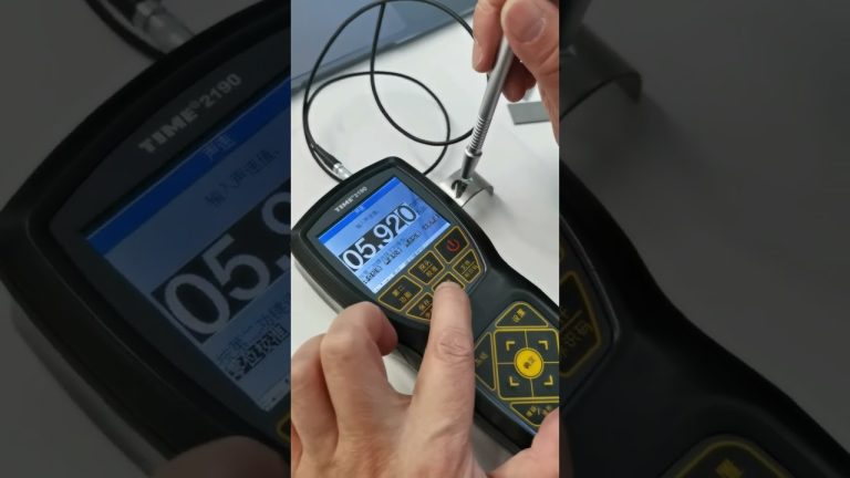 Medidor de espessura de alumínio, tutoriais de medição de espessura. procedimento de calibração do medidor de espessura com mostrador.